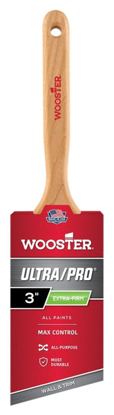 Wooster 4153-3 Paint Brush, 3 in W, 3-3/16 in L Bristle, Nylon Bristle, Sash Handle